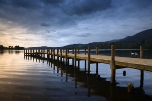 A jetty on Coniston Water in the English Lake District.