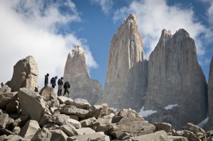 Walkers in the Torres del Paine