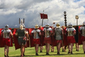 A re-enactment along Hadrian's Wall
