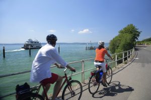 Cyclists on Lake Constance