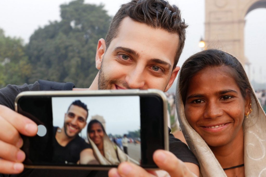 Taking a selfie with the locals 