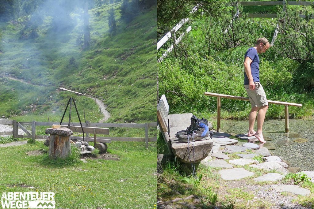 Grillplatz und Wassertretanlage am Lechweg.