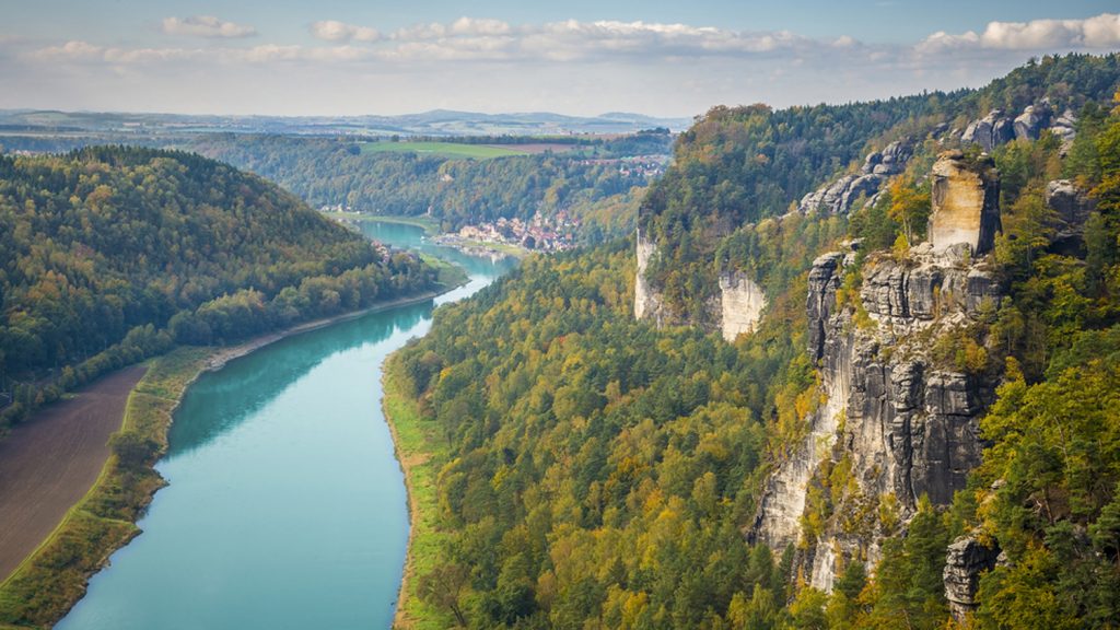 Looking Down the Elbe River from Bastei