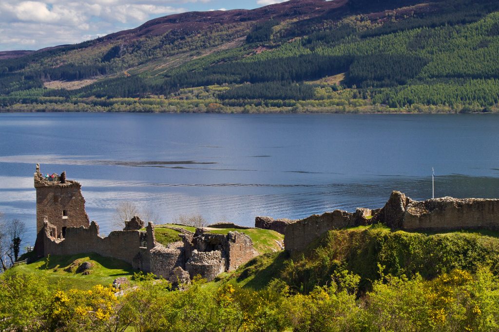 Urquhart Castle on the banks of Loch Ness