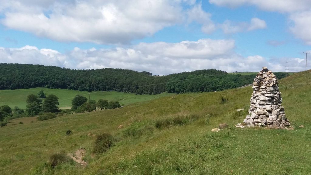 The white cairn near Applegarth Scar