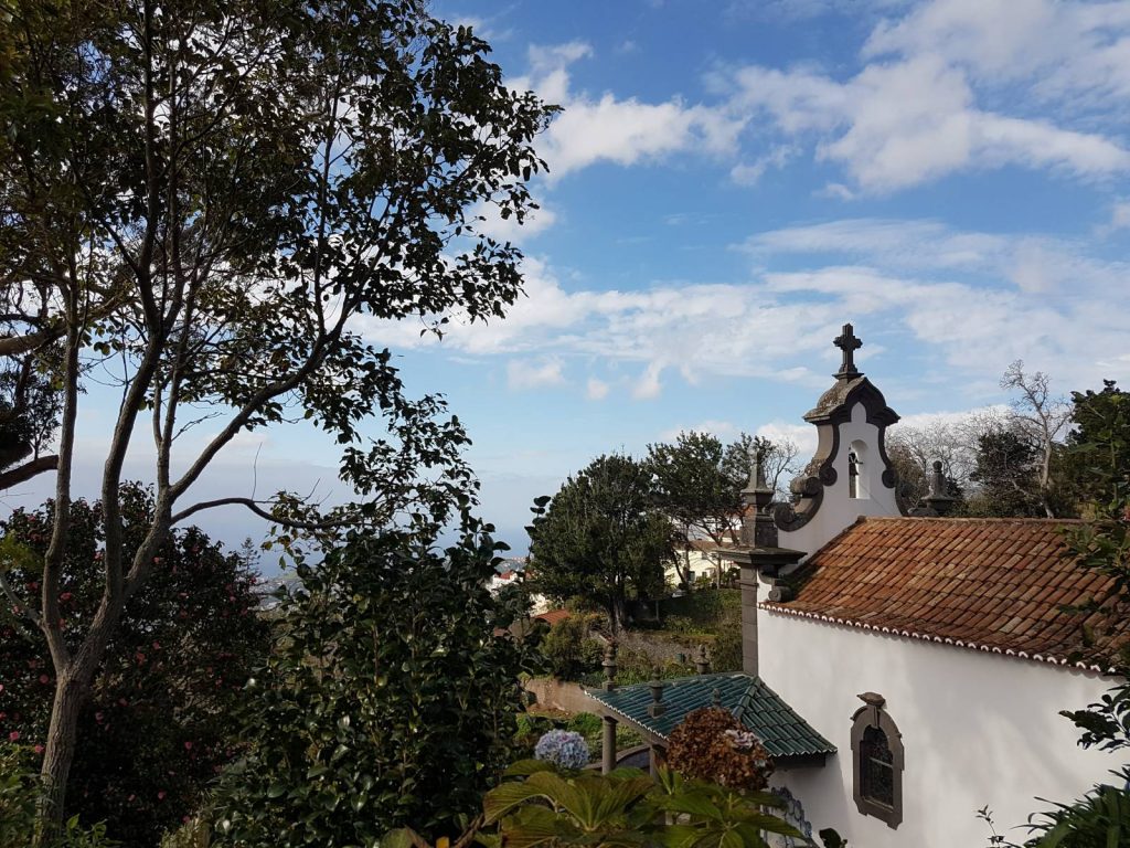 Madeira's capital Funchal, seen from Monte, a great place to see Madeira's flowers in the Funchal Botanical Garden