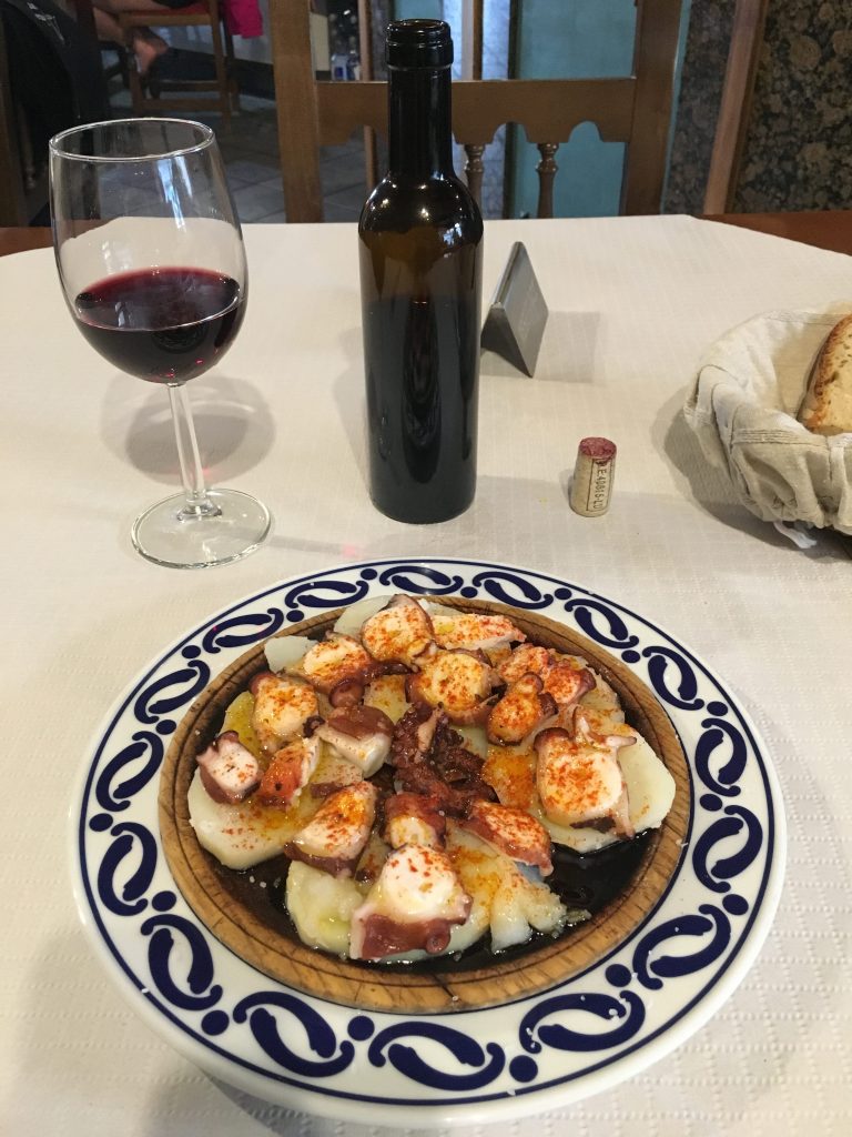 Dish of octopus and potatoes