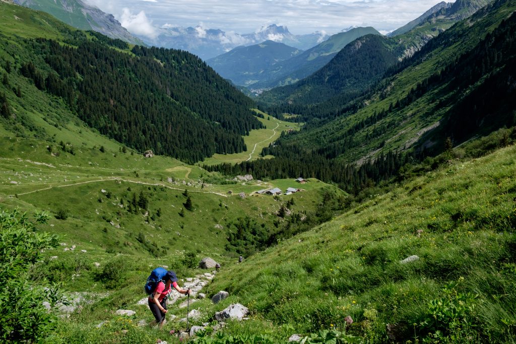 walker on the tour du mont blanc