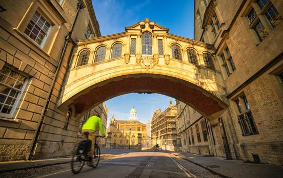 Riding into the city of Oxford