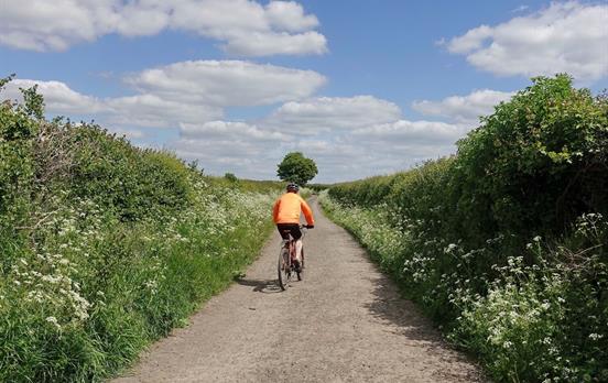 Cycling along England's country lanes