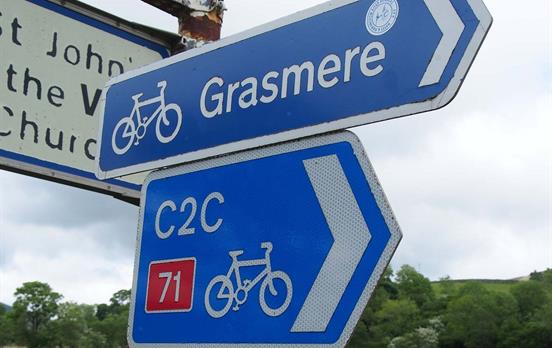 Follow cycle network signposts along the route