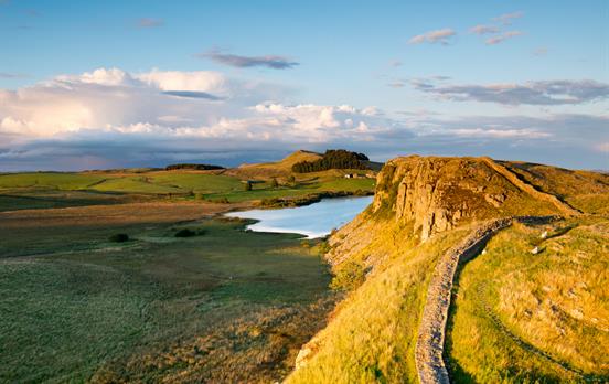 Hadrian's Wall in the morning sun