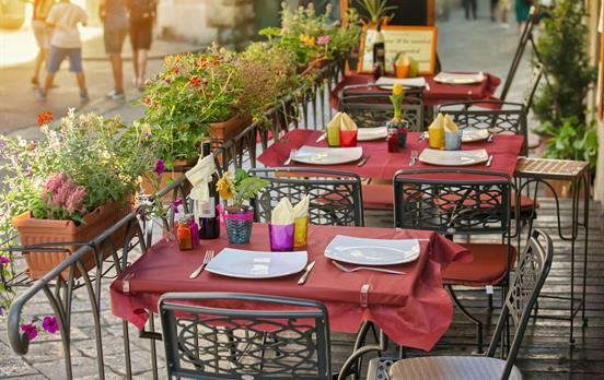 Enjoy a well-earned meal after a day in the saddle