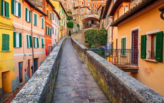 The renowned aqueduct street in Perugia