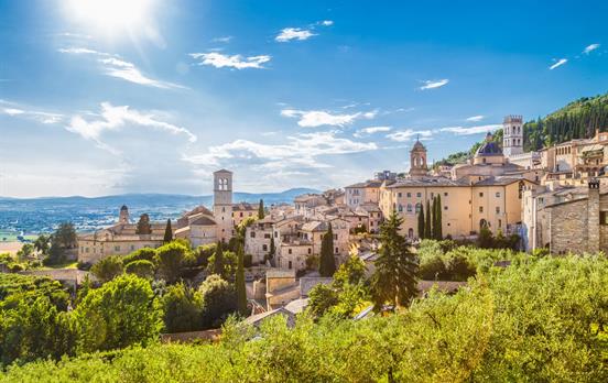 View of the historic town of Assisi