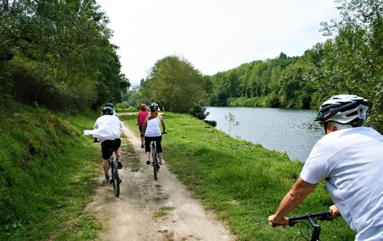 Cycling on quiet riverside paths