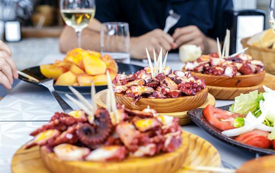 Pulpo ala Gallega with potatoes - Galician food