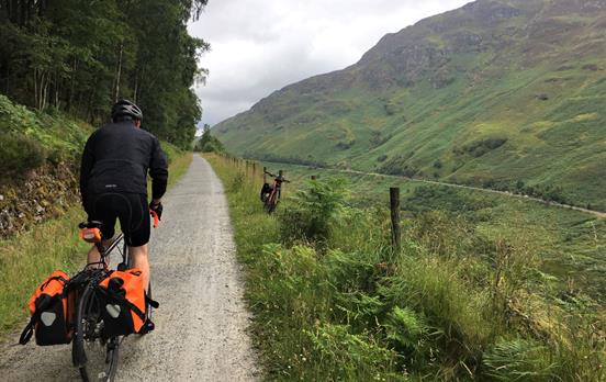 Pedaling through Glen Ogle