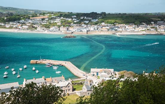Turquoise waters looking towards Marazion