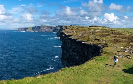Walking on top of the Cliffs of Moher