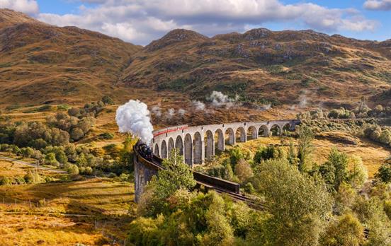 Jacobite train on the Glenfinnan Viaduct