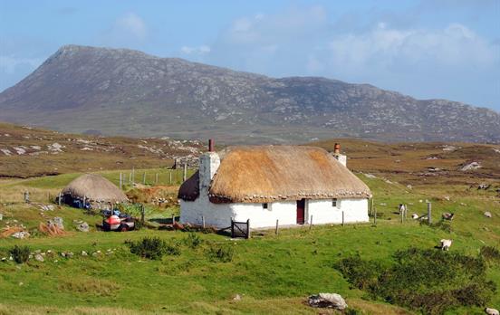 A thatched cottage on North Uist