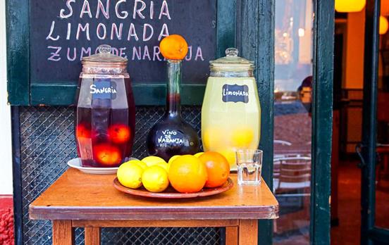 Fresh drink stalls in Seville