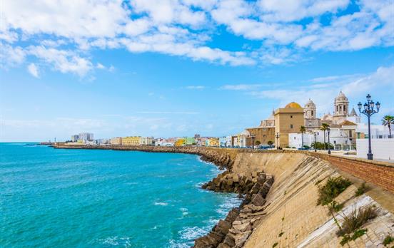 The colourful seafront of Cadiz