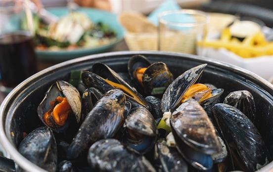 Locally caught mussels
