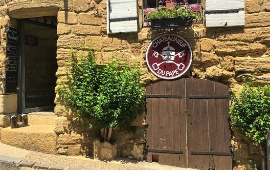 Chateauneuf du Pape wine cellar entrance