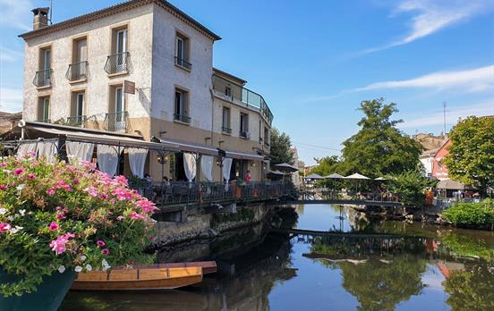 The Sorgue River flowing through town