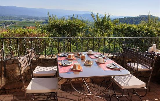 Enjoy breakfast on the balcony