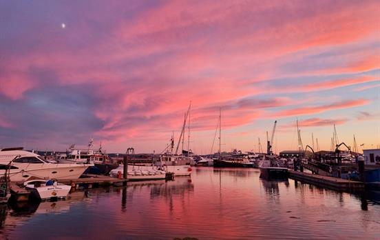 Peaceful sunset in Poole at the end of the day