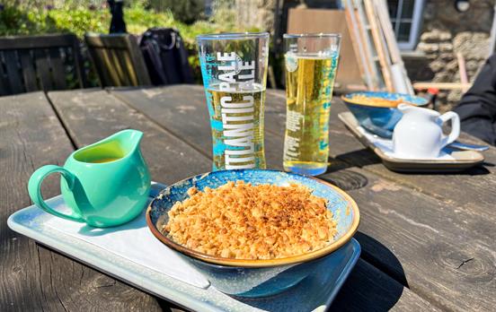 A pint and some Mac and Cheese after your walk