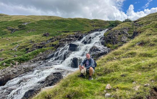 Pretty waterfall in the Lake District fells