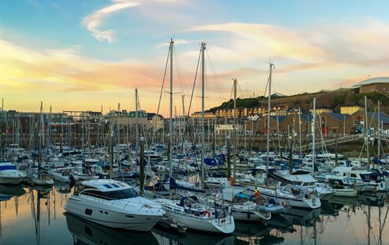 Peaceful evening walks around St Helier Harbour