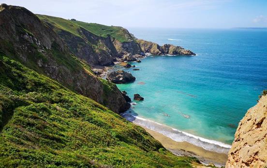 The popular Dixcart Bay on Sark