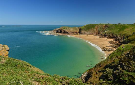 The beautiful Plemont beach in Jersey