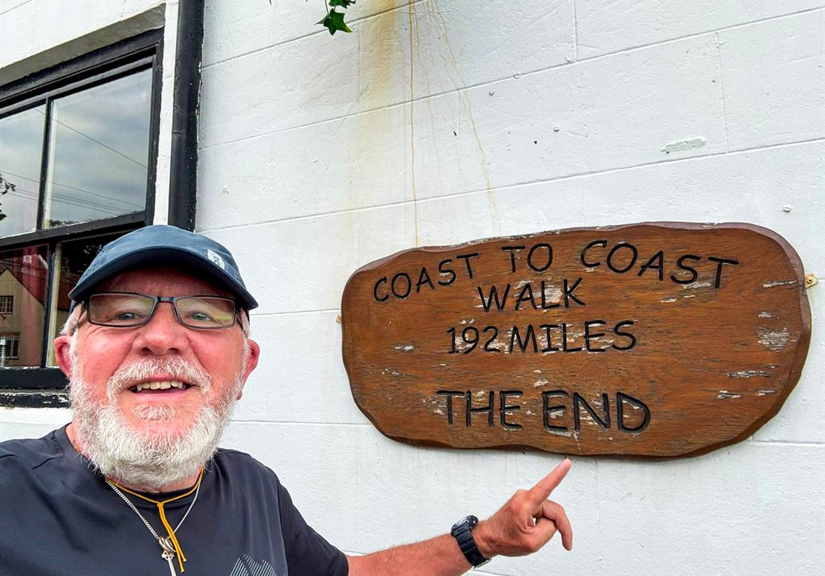 The famous end plaque in Robin Hood's Bay