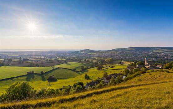 Rolling hills in the English countryside