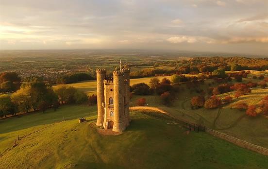 Broadway Tower at dusk