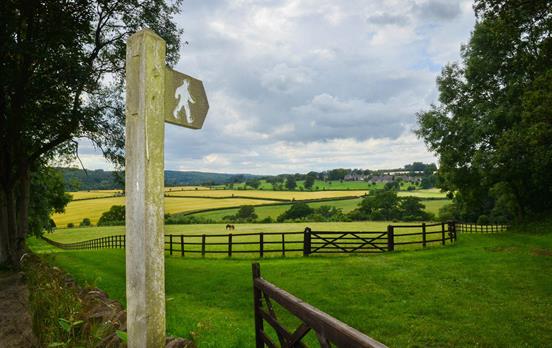 Typical waymarks throughout the Cotswolds