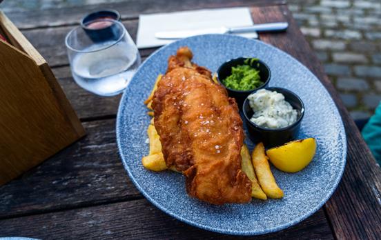 Treat yourself to a English staple, fish and chips
