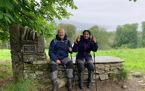 Sitting on the stone slab at the end of the trail!