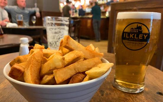 Typical pub food and a local brew