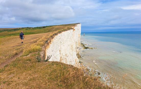 View of Beachy Head Lighthouse in the distance