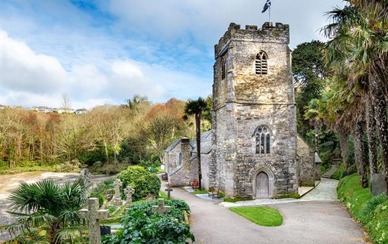 The beautiful church and gardens of St Just