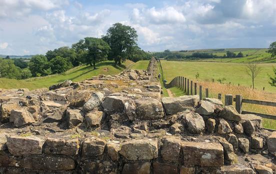 Walk parallel to the wall on the way to Gilsland