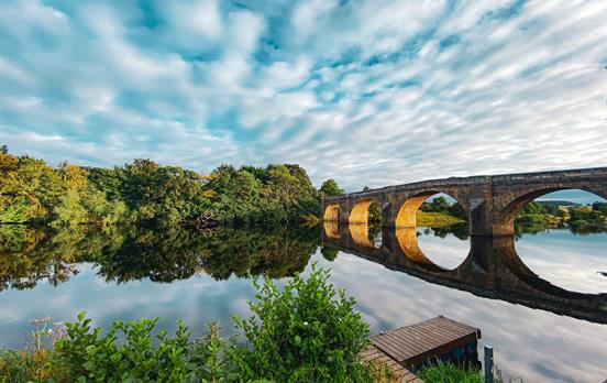 Chollerford Bridge on a sunny day