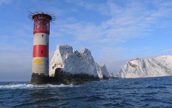 The Needles landmark and lighthouse